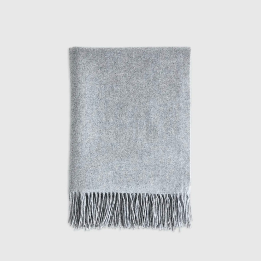 QuinceMongolian Cashemere Soft Heather Gray Throw